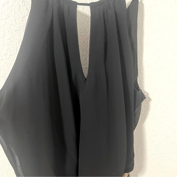 B. Darlin Women’s Sleeveless Size 5/6 Black and Gold Chevron Sequins Dress EUC - Picture 4 of 9